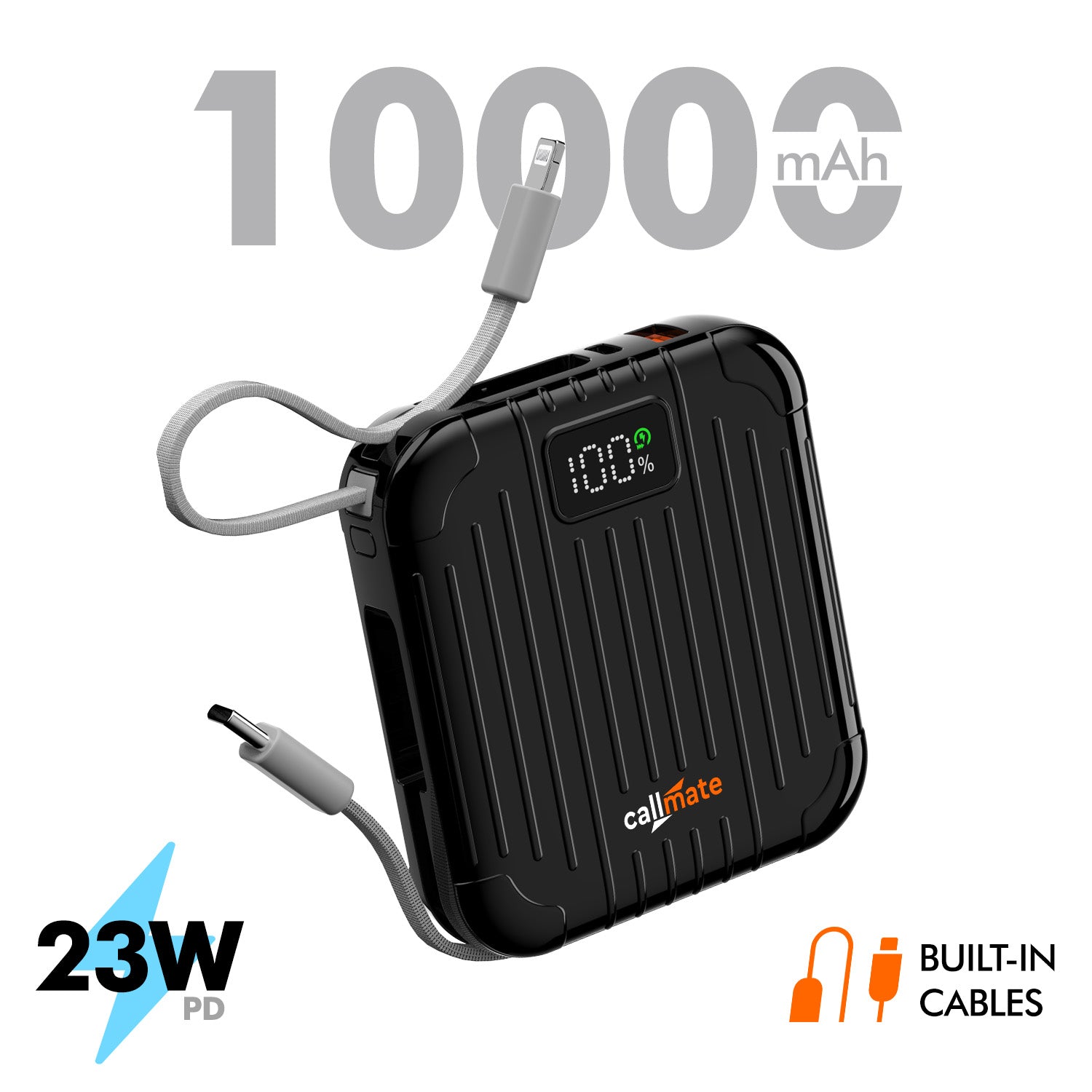Microtrunk Power Bank 10000mAh with Built-in Cable