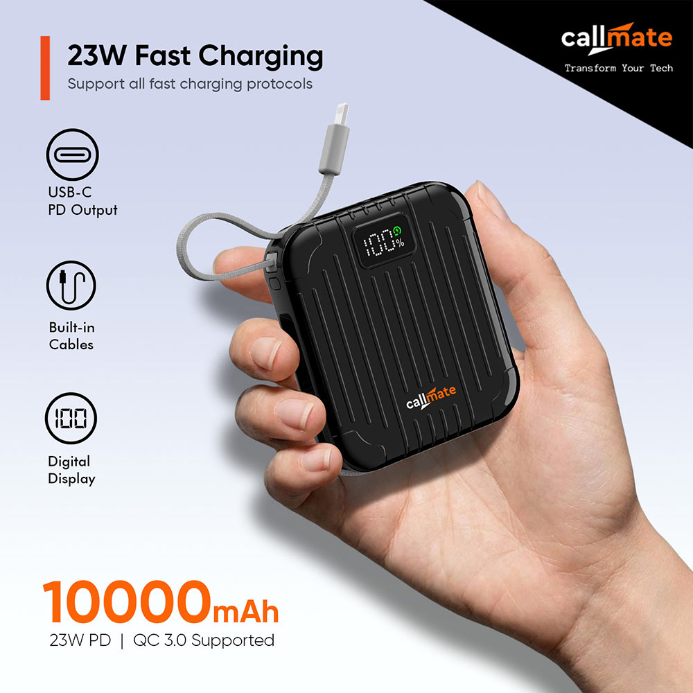 Microtrunk Power Bank 10000mAh with Built-in Cable