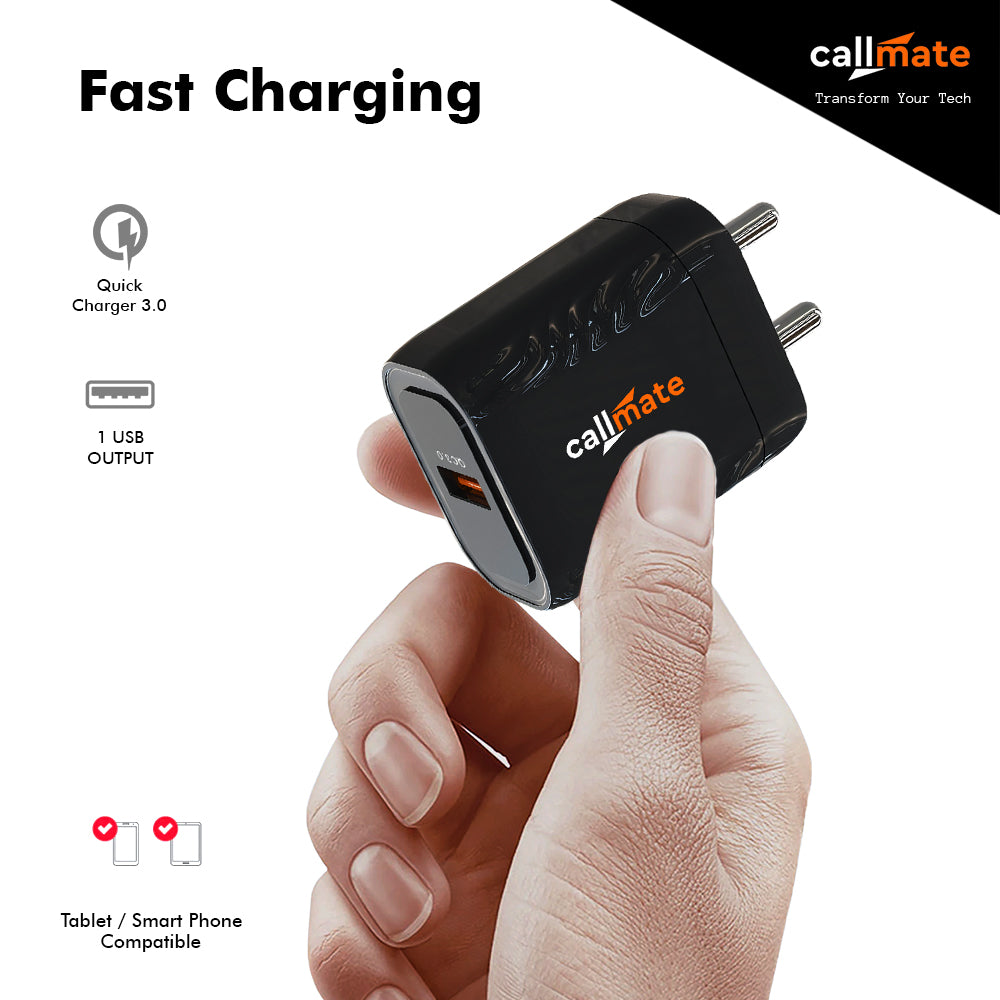 Callmate CT 21 QC Wall Charger With 3-In-1 Cable