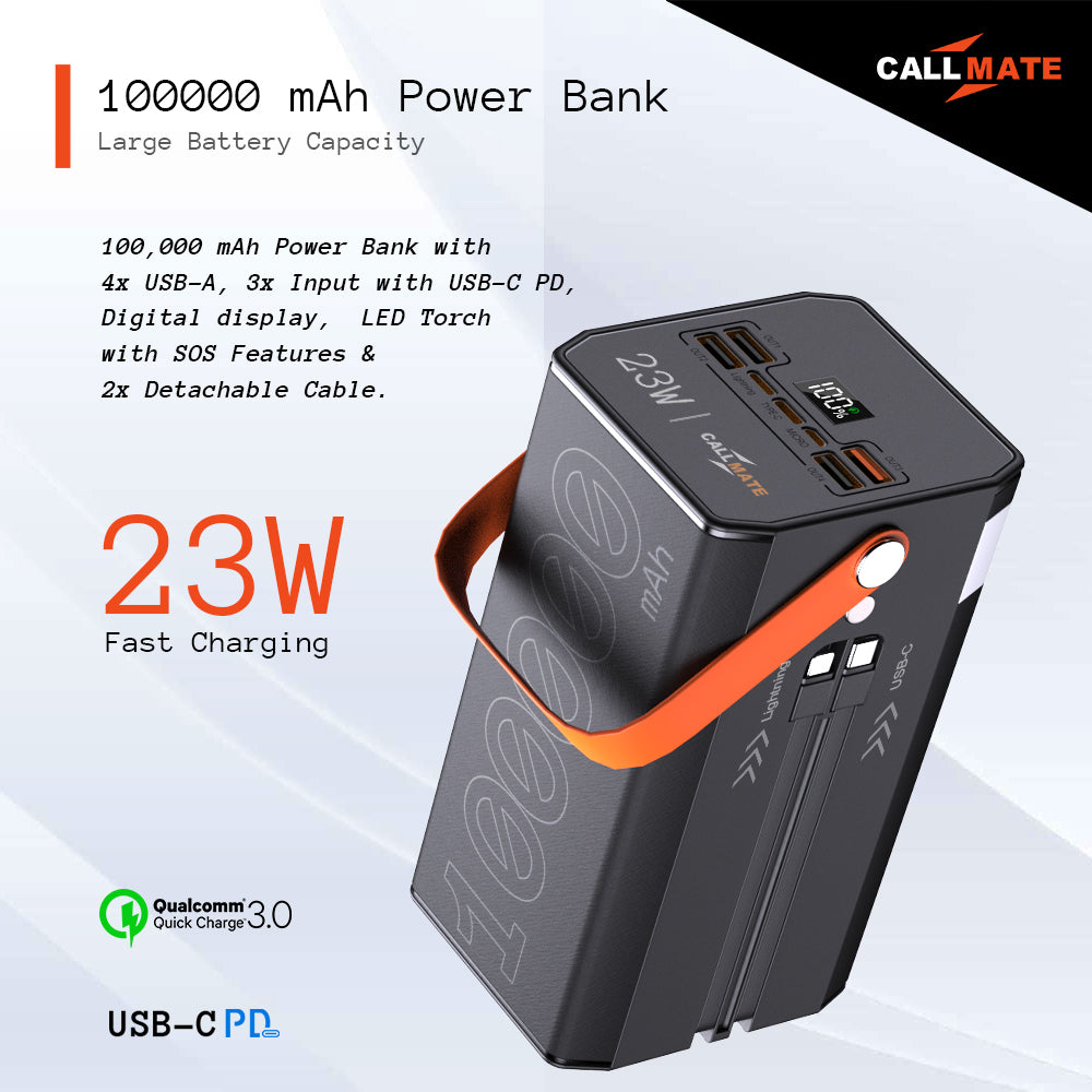 Treasury Power Bank 100,000mAh with 30W Solar Panel