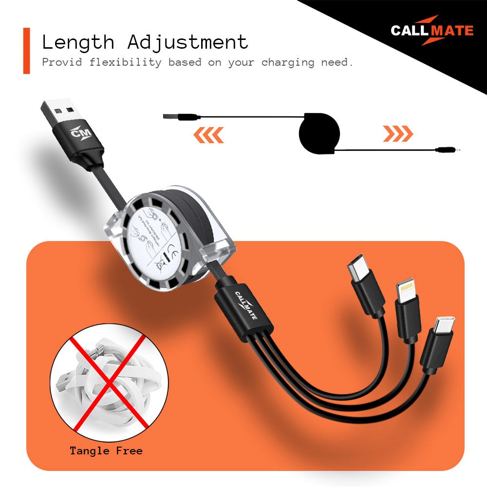 3 in 1 Retractable Charging Cable