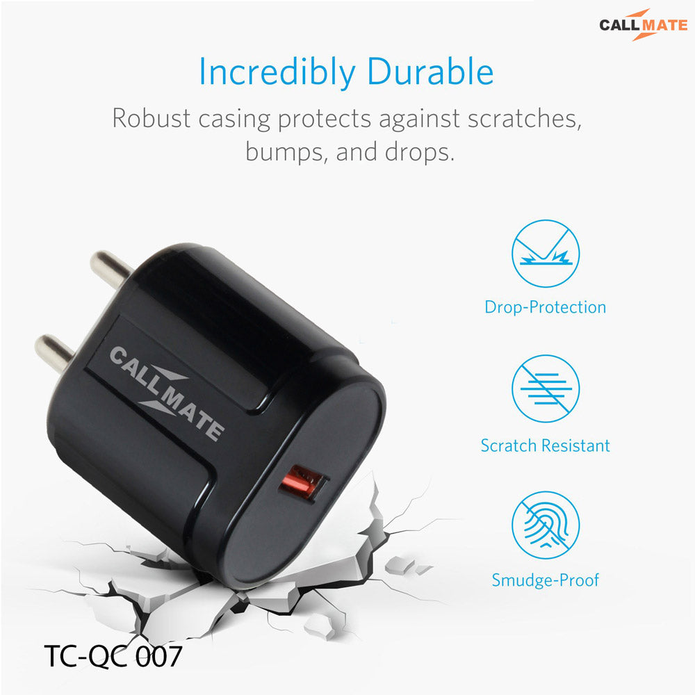 CT 21 18W QC Wall Fast Charger, 3.1A with 60W 3 in 1 Cable