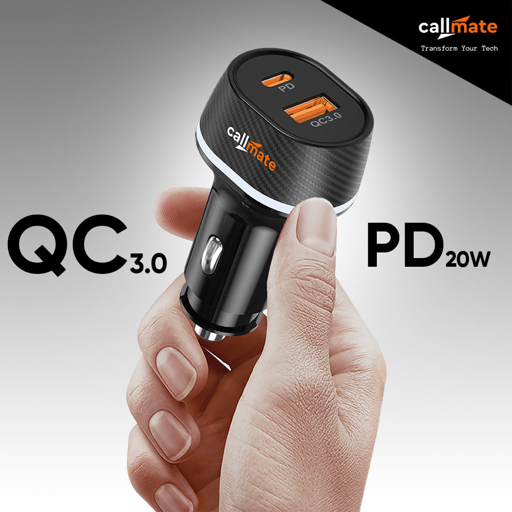 Callmate CT53 QC PD Car Charger (Free Cable)