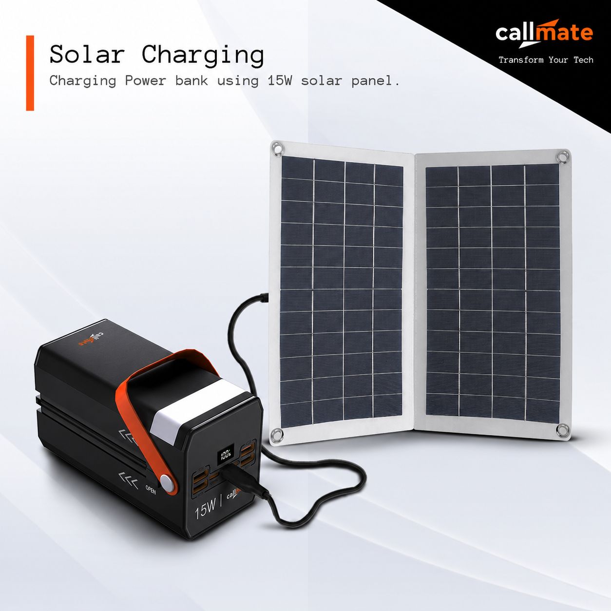 Treasury Power Bank 100,000mAh with 15W Solar Panel