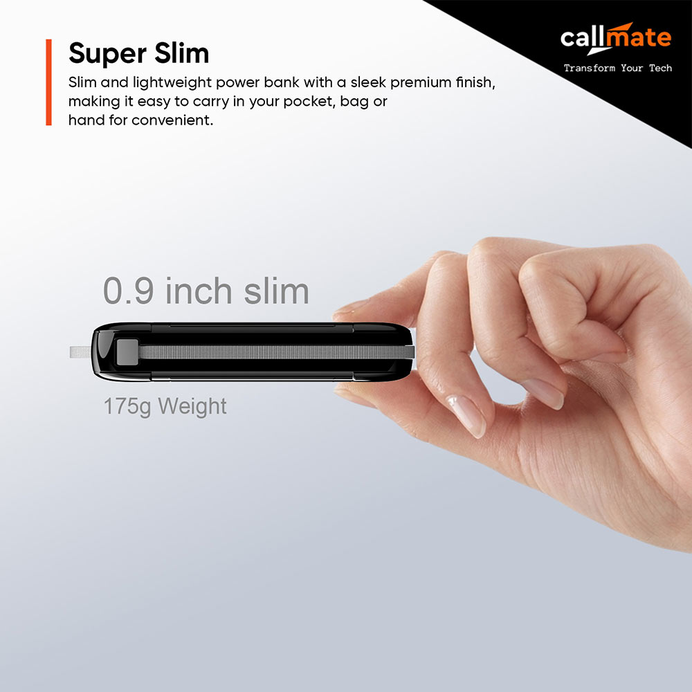 Microtrunk Power Bank 10000mAh with Built-in Cable