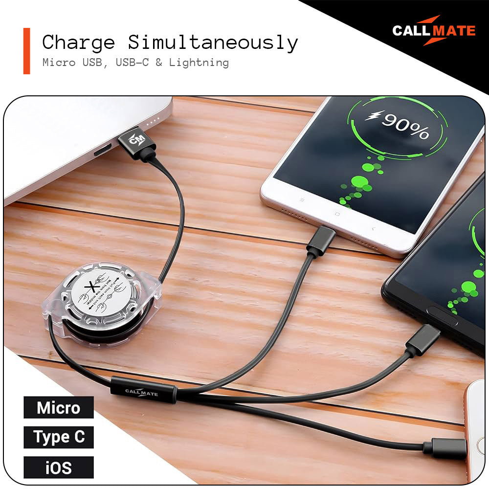 3 in 1 Retractable Charging Cable