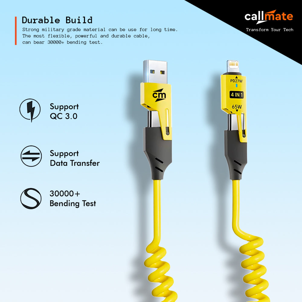 Spiral: 4 in 1 Cable (65W, 1.5 Meter)