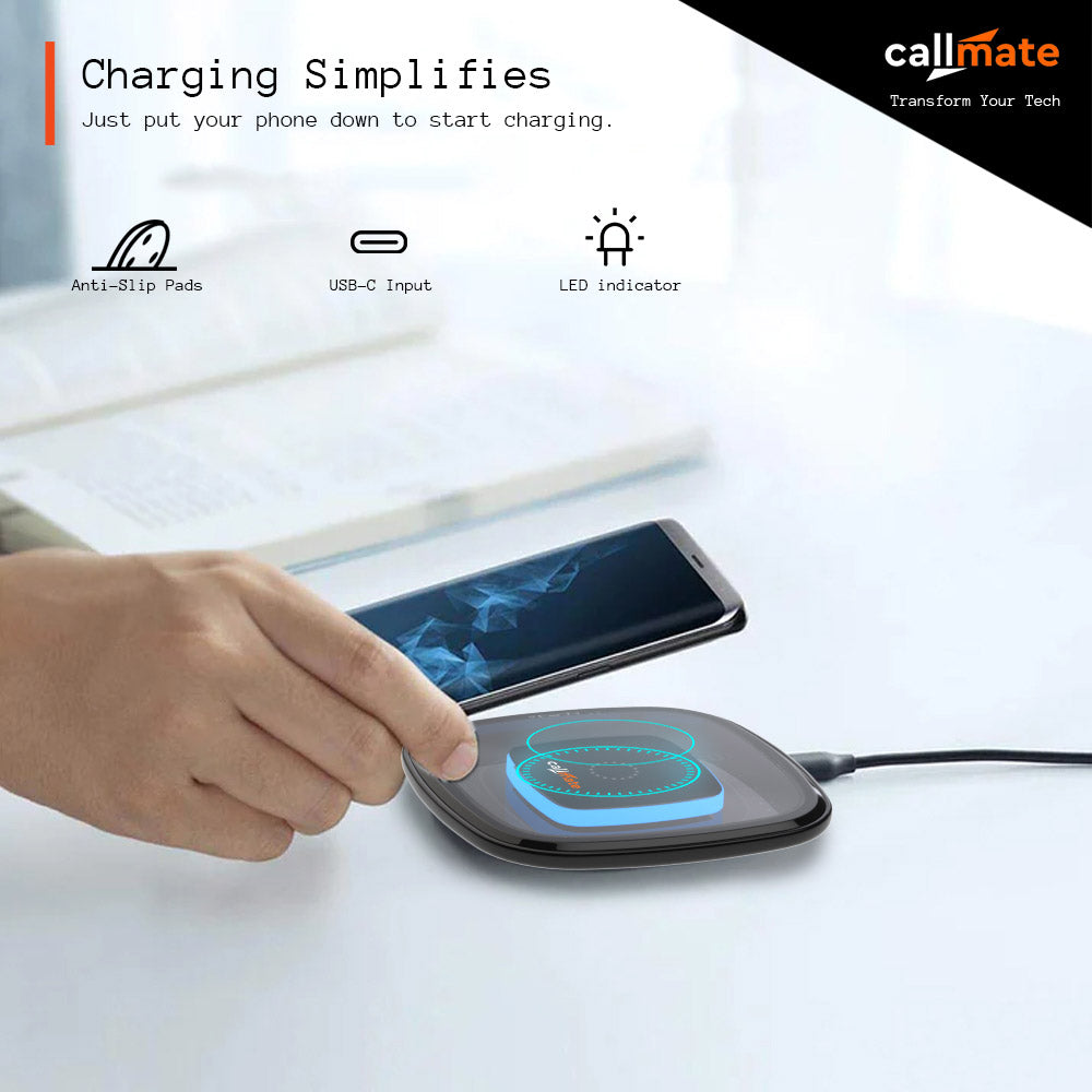 15W C-Thru Wireless Fast Charging Pad (with Type-C Cable)