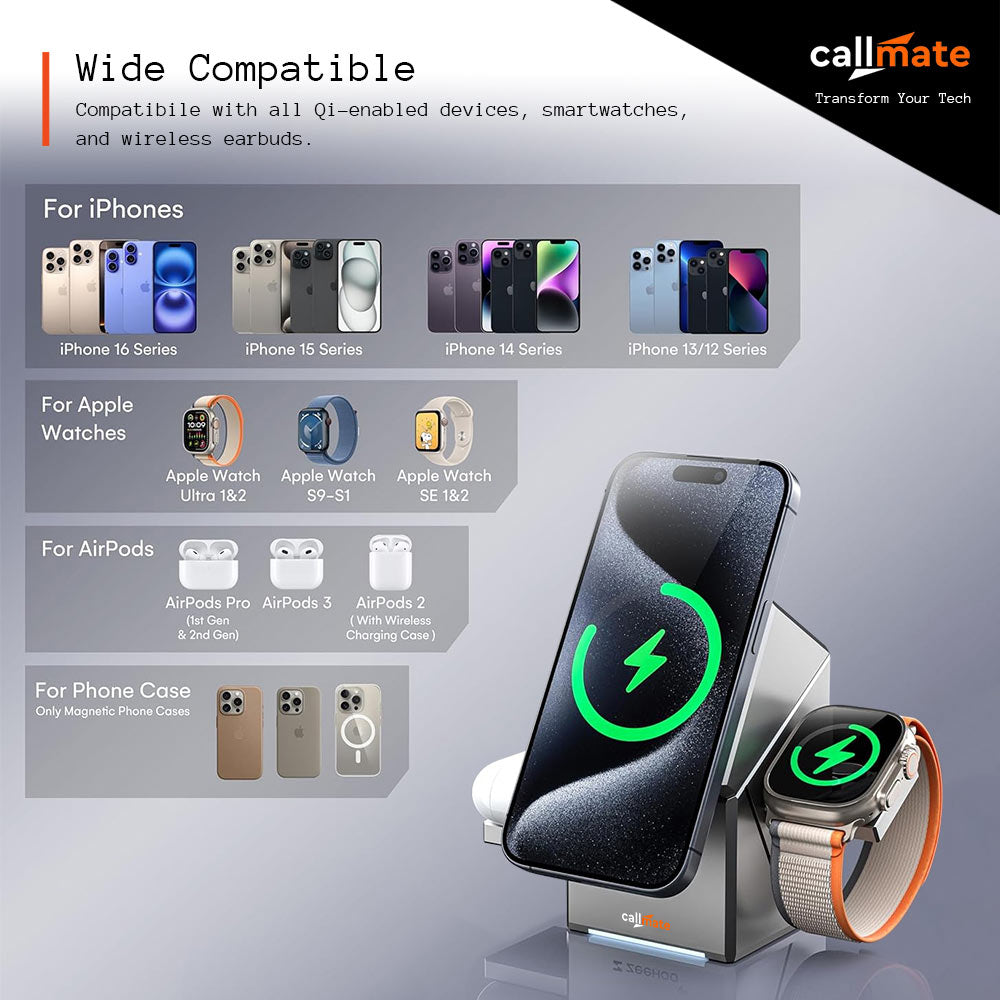 Iron Hide 3 in 1 Wireless Charger (15W)