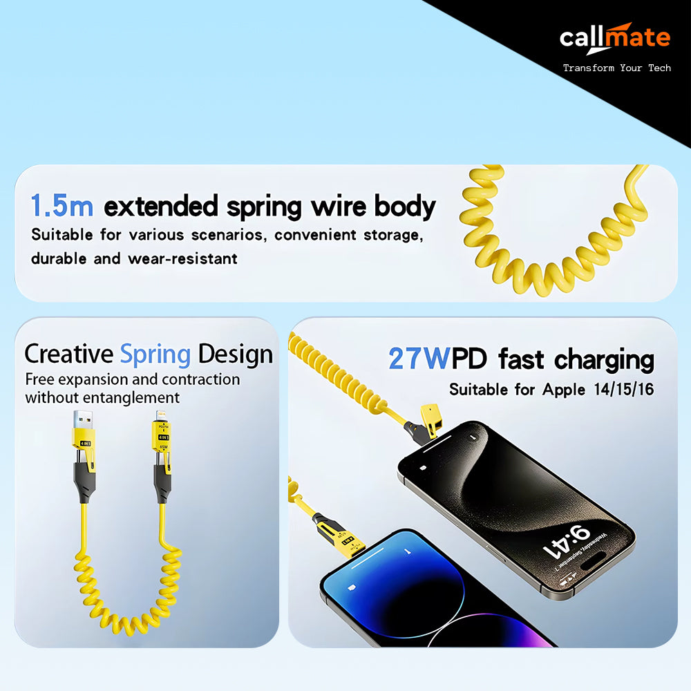 Spiral: 4 in 1 Cable (65W, 1.5 Meter)