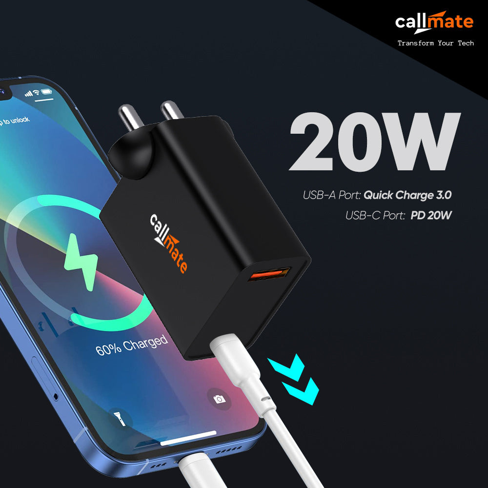 Callmate CT 31 QC PD Wall Charger With Type-C Cable