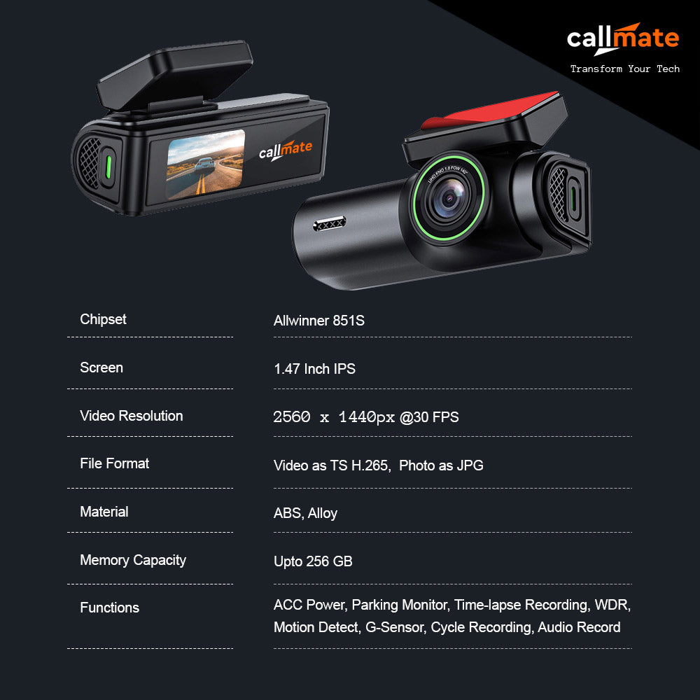 Road Master : Car Dashboard Camera 2K Ultra HD