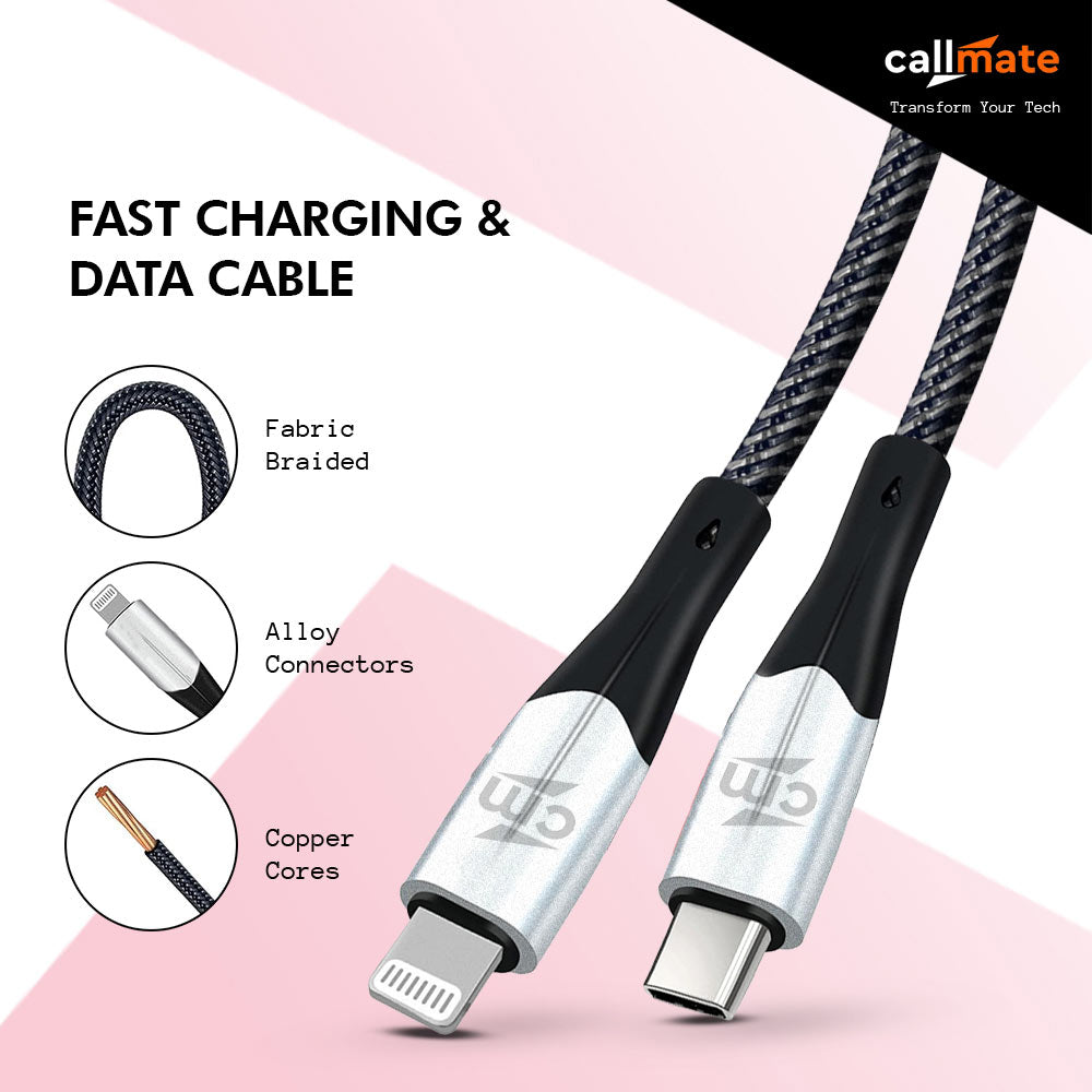 Type-C to Lightning Fabric Metal Cable (60W)