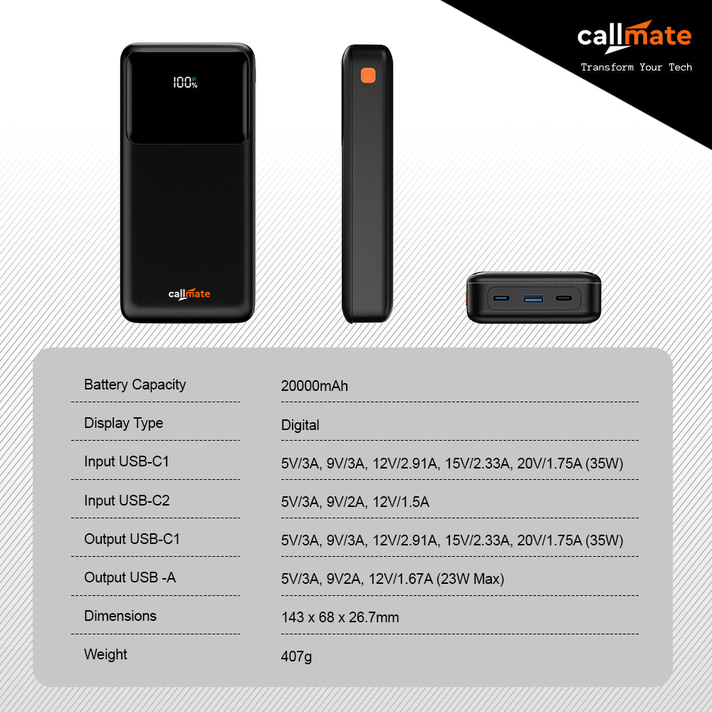 Spectra: The Power Bank 20000mAh (35W)