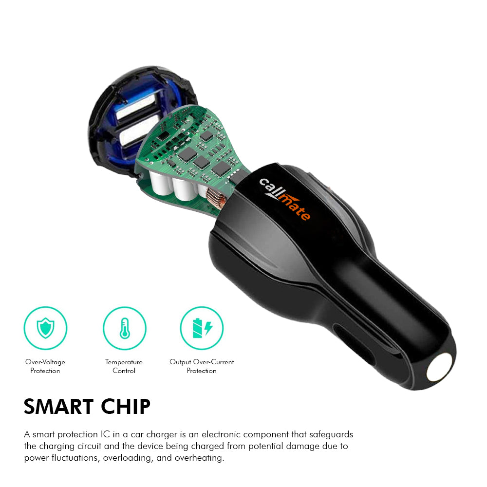 Callmate CT54 Dual Port Car Charger (Free Cable)