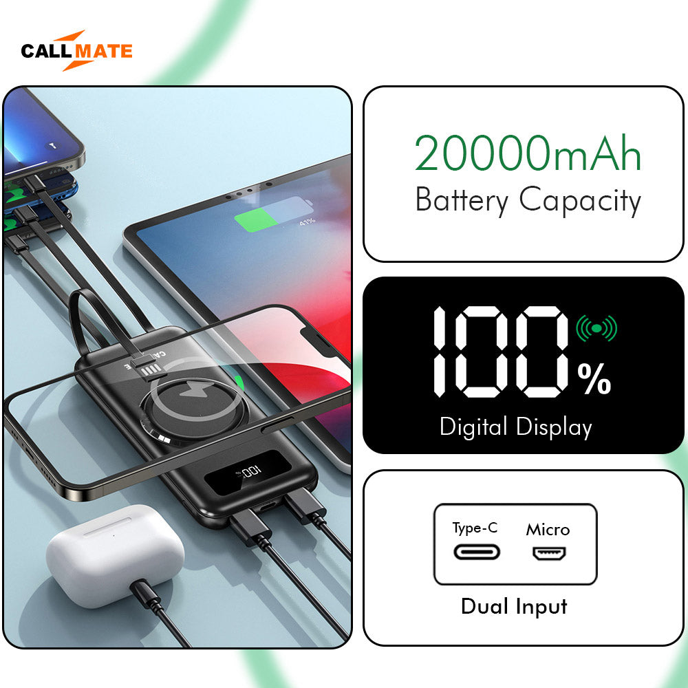 Tungsten Pro: The Wireless Power Bank 20000mAh