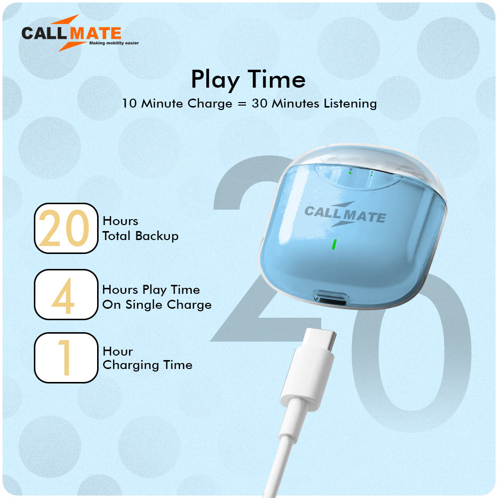 Elite LJ-162 TWS EarBuds 20 Hours Play Time
