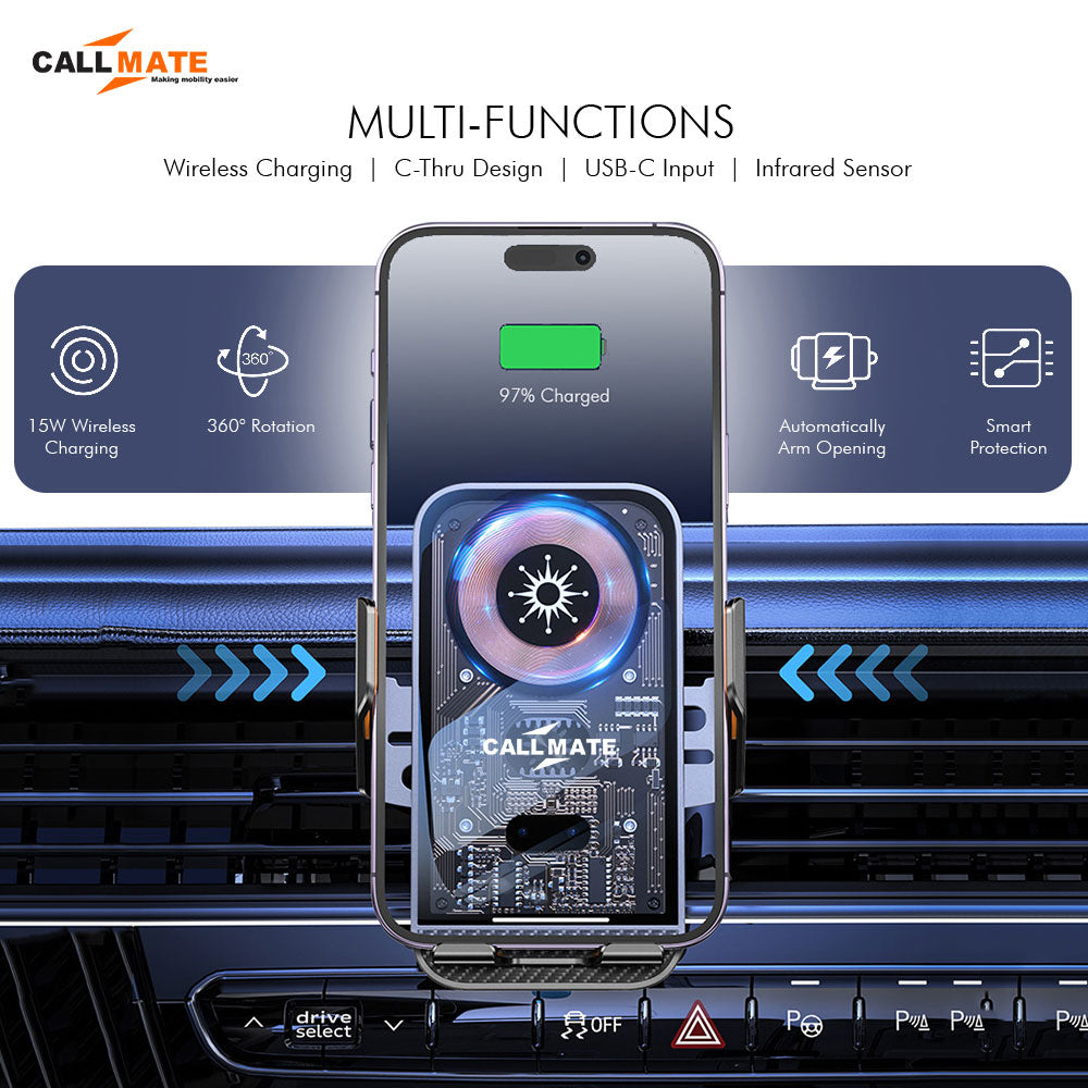 C- Thru PowerDrive : 15W SmartSense Car Mount Holder