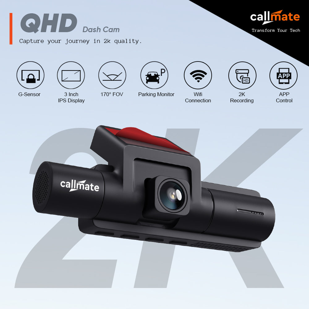 Roadventurer: Car Dashboard Camera 2k QHD with Back Camera