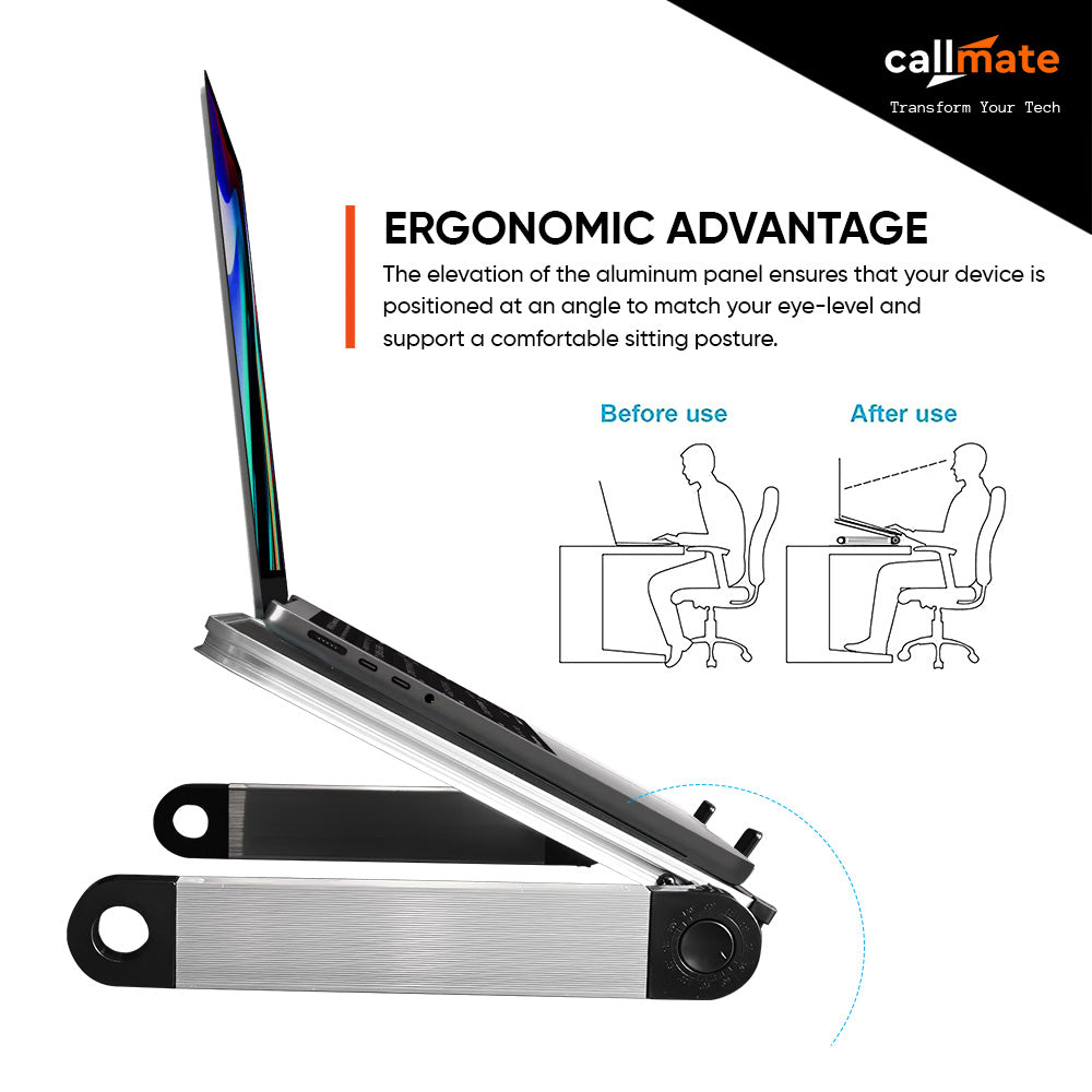 Portable Aluminum Laptop Stand (Silver)