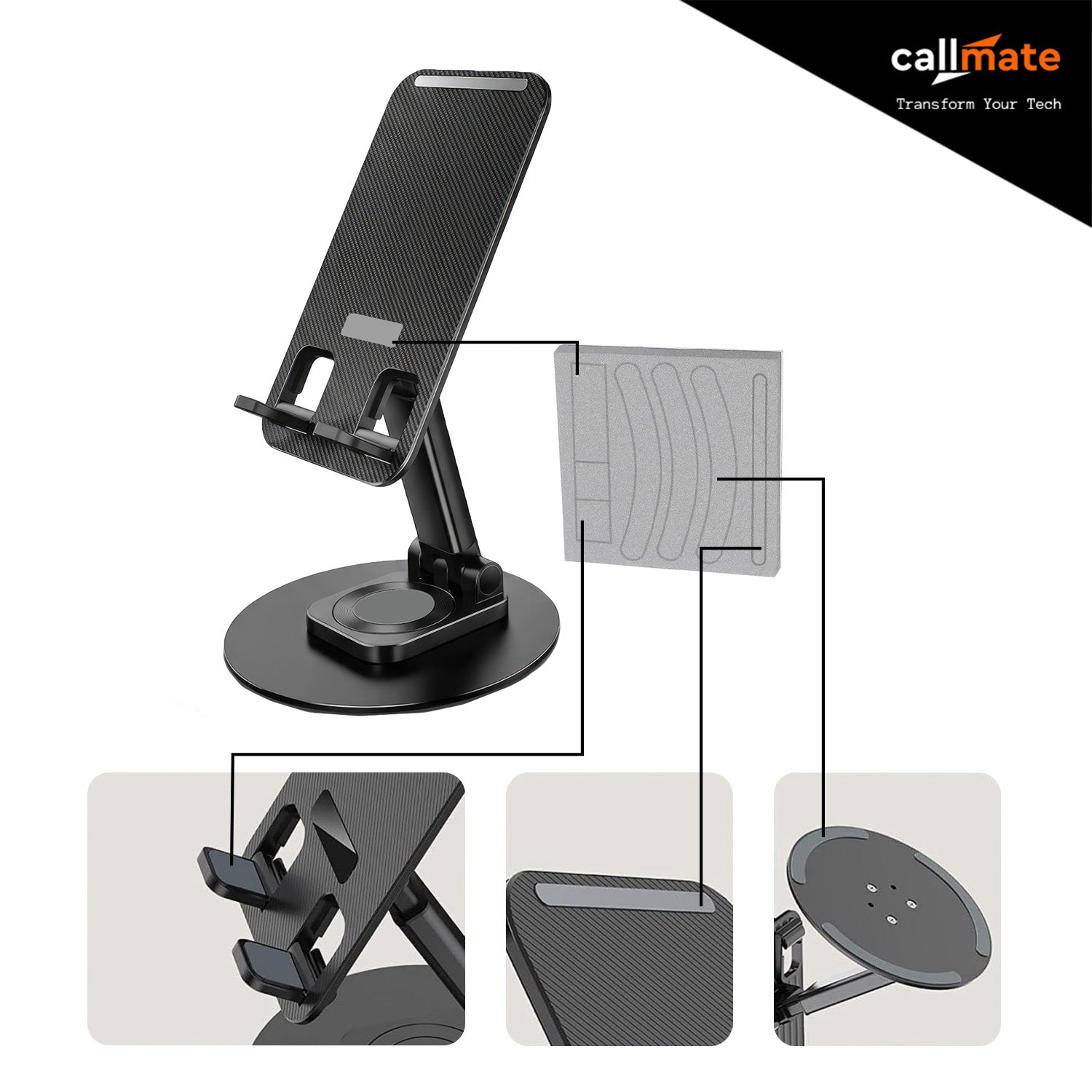 Foldable & Portable Mobile Holder (360° Rotation)