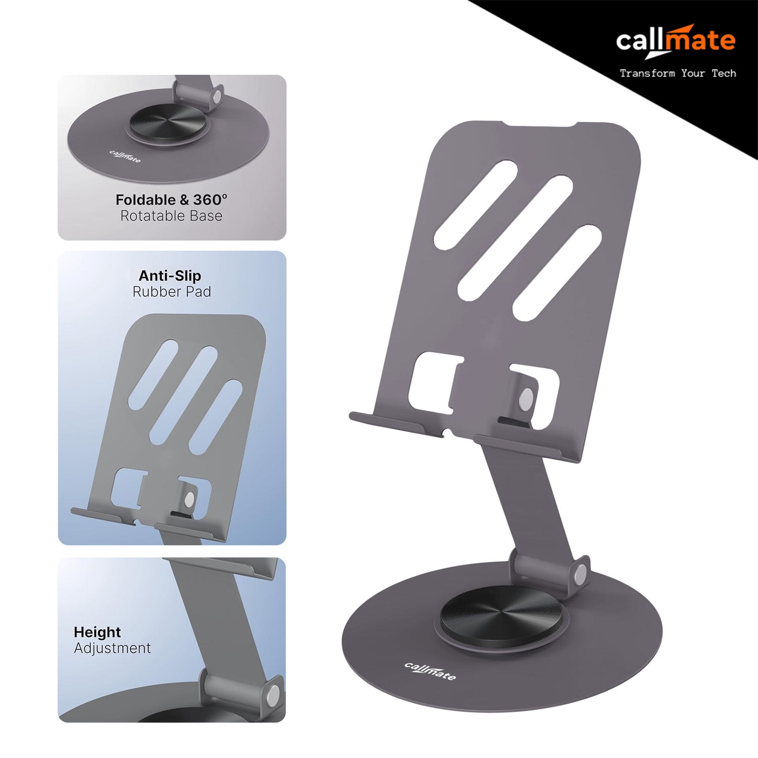 Foldable & Portable Mobile Holder (360° Rotation)