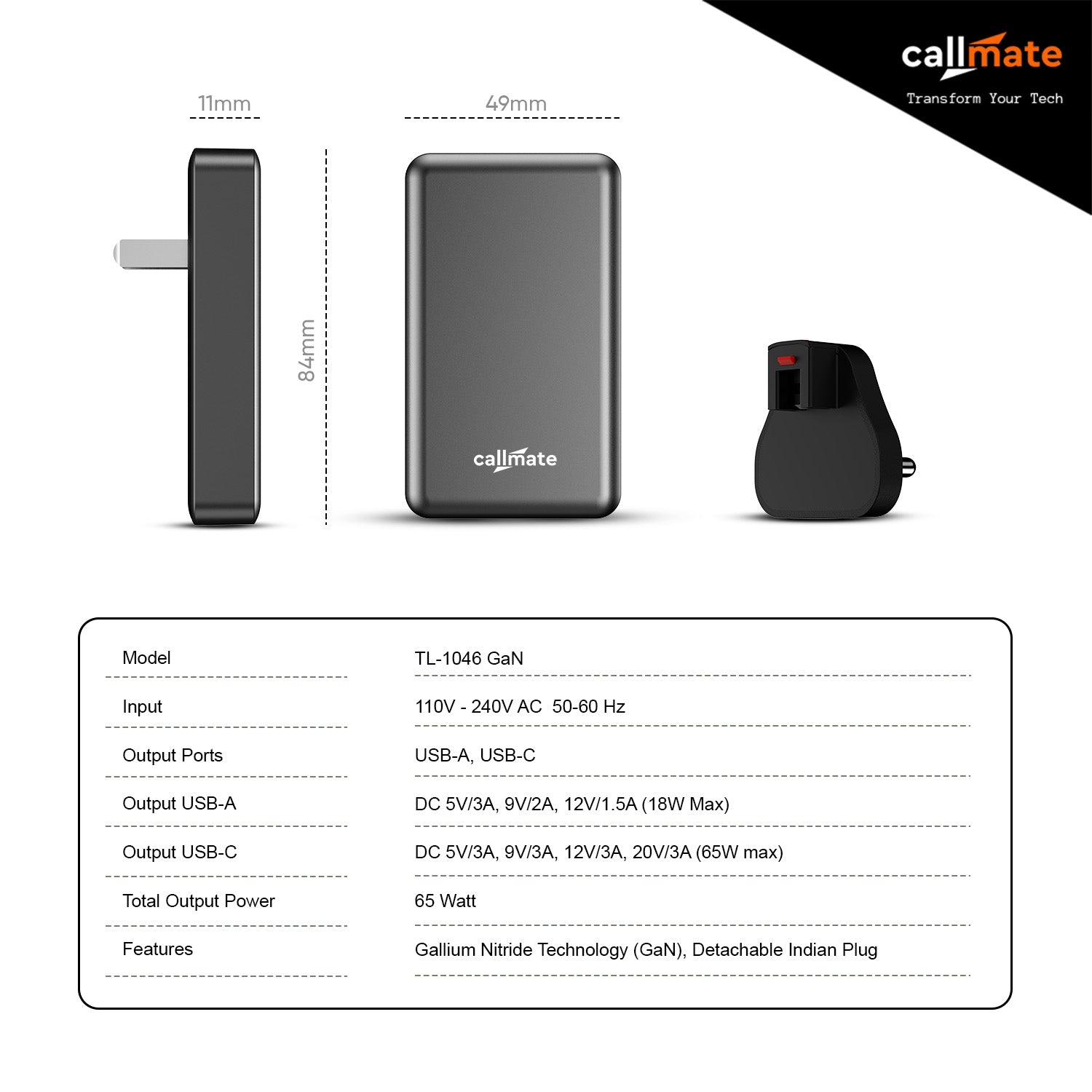 TL-1046 65W Gan Charger
