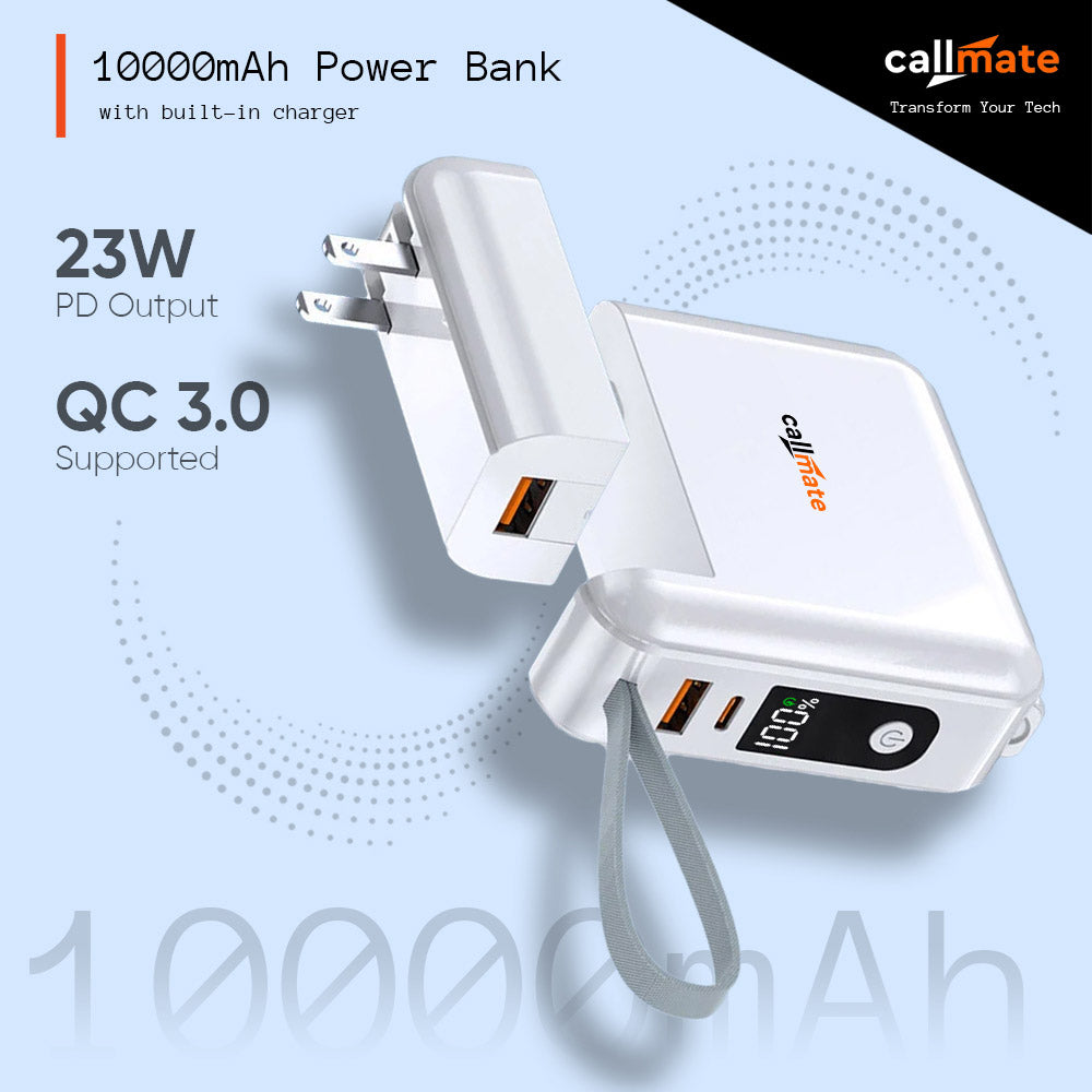 Globetrotter : The Wall Charger & 10000mAh Power Bank (White)