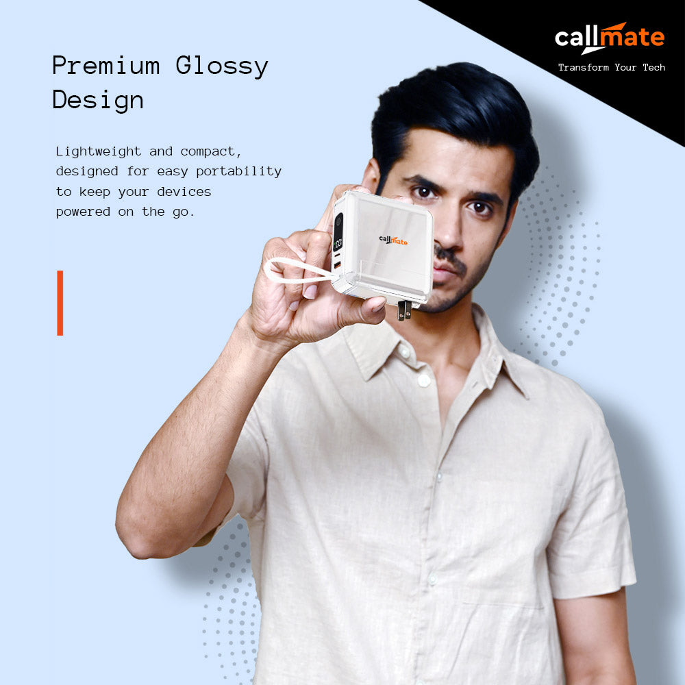 Globetrotter : The Wall Charger & 10000mAh Power Bank (White)