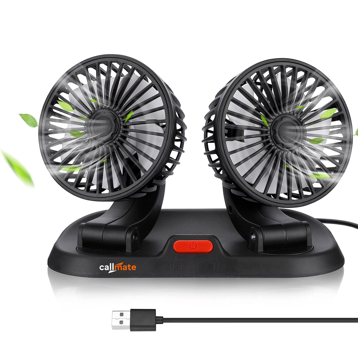 USB Car Fan (Double Headed)