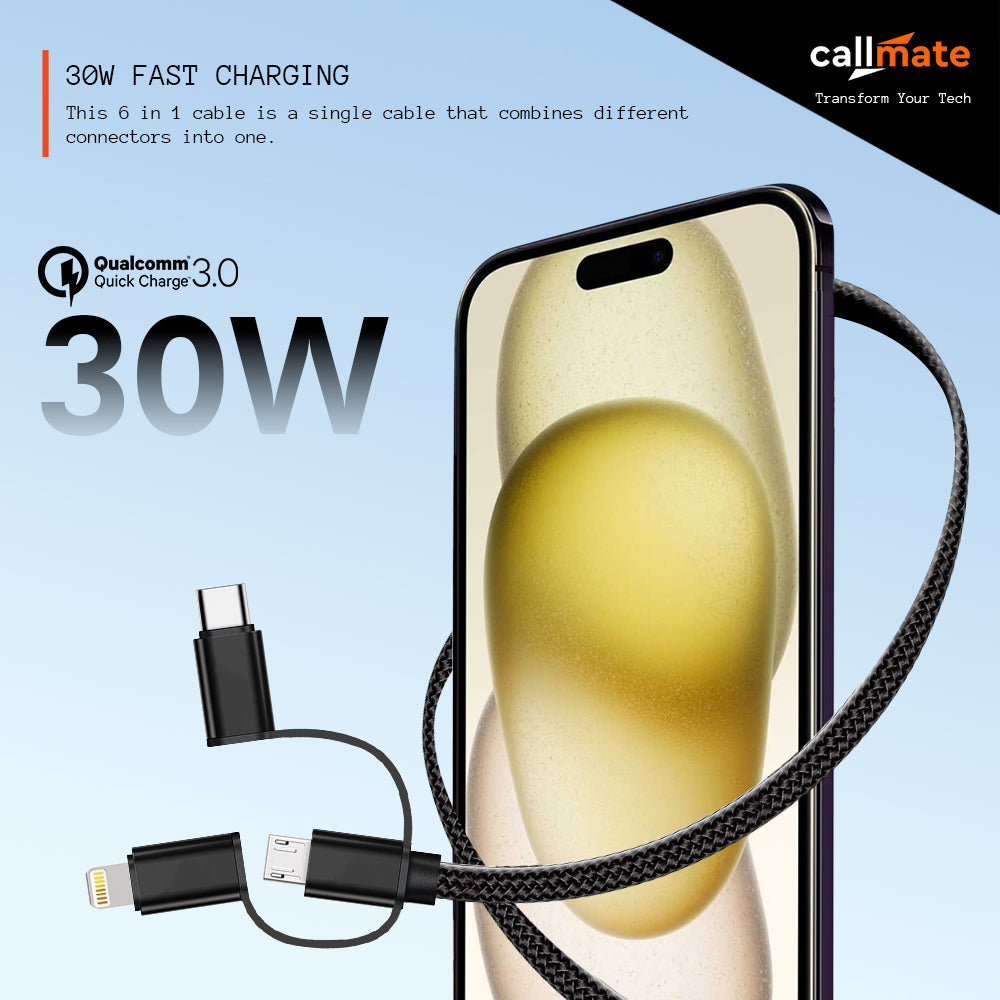 6 in 1 Fast Charging & Data Cable