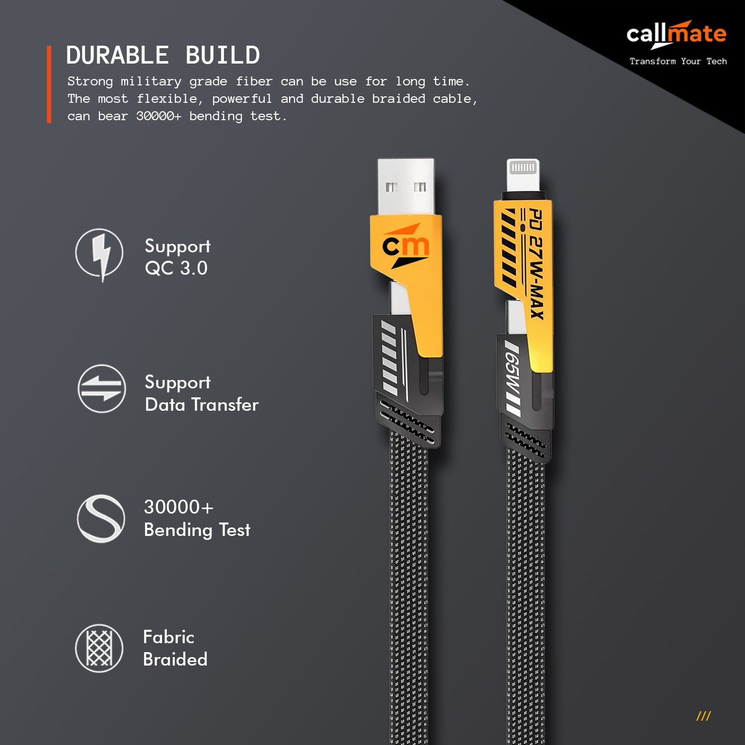 4 in 1 Metal Cable (65W, 1 Meter)