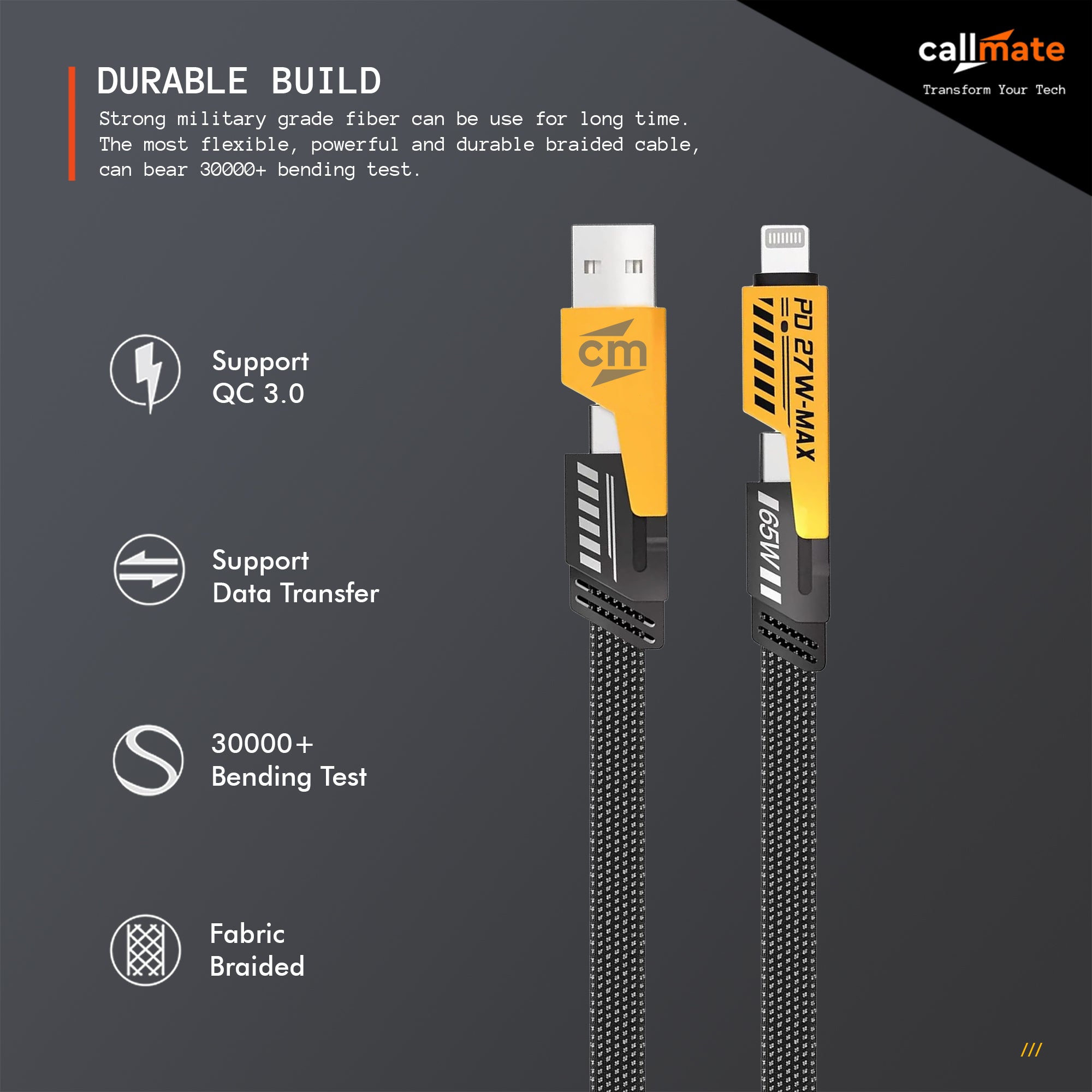 4 in 1 Metal Cable (65W, 1 Meter)