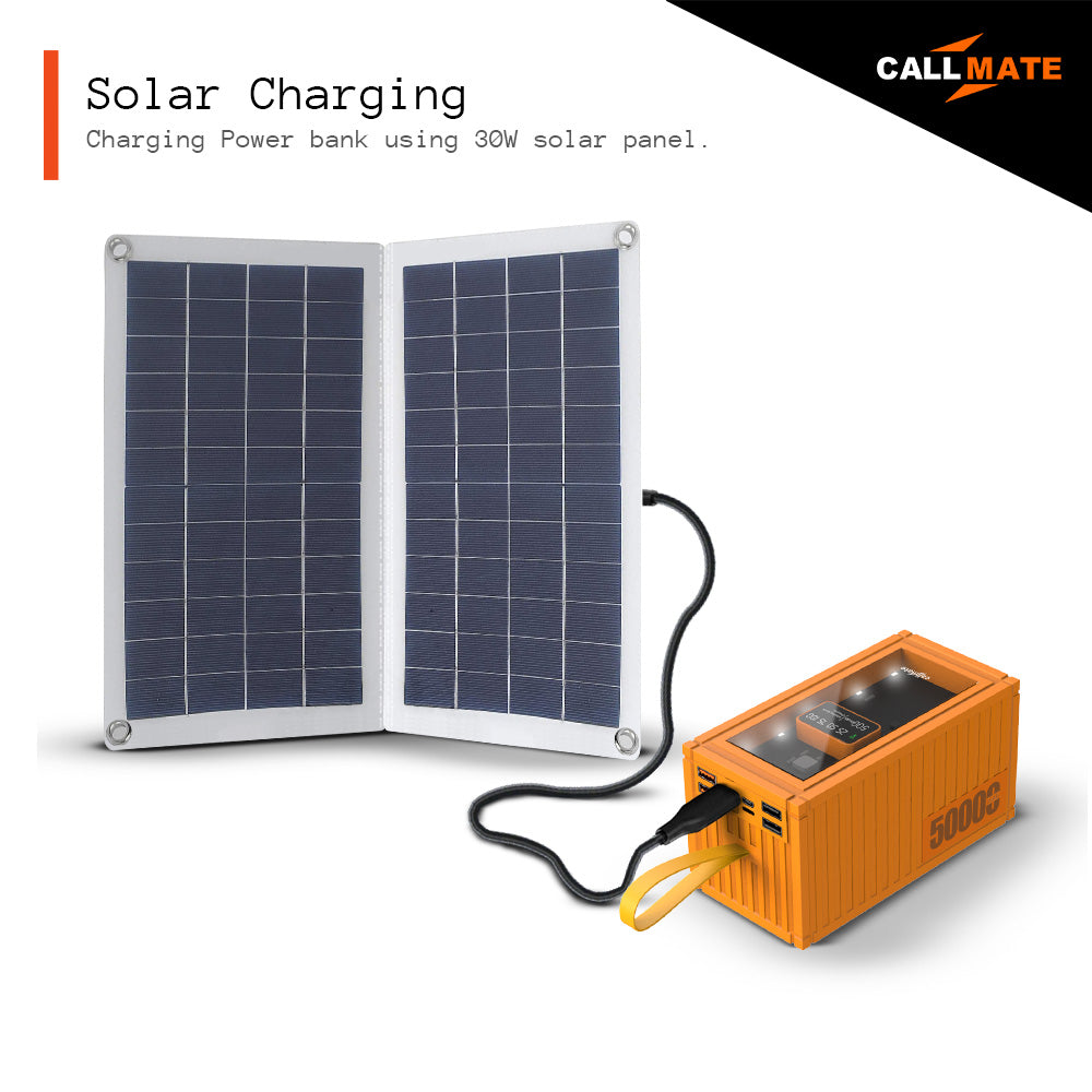 Ultrafuse Power Bank 50000mAh with 30W Solar Panel