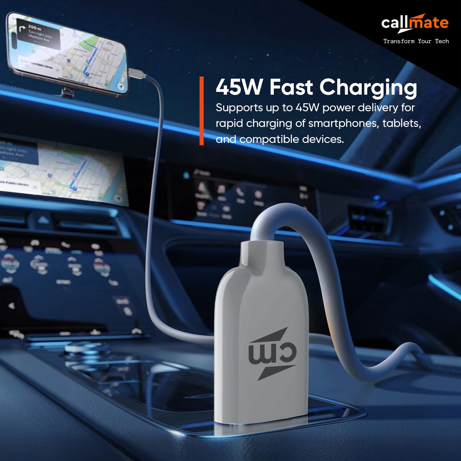 45W Type-C Cable (Grey)