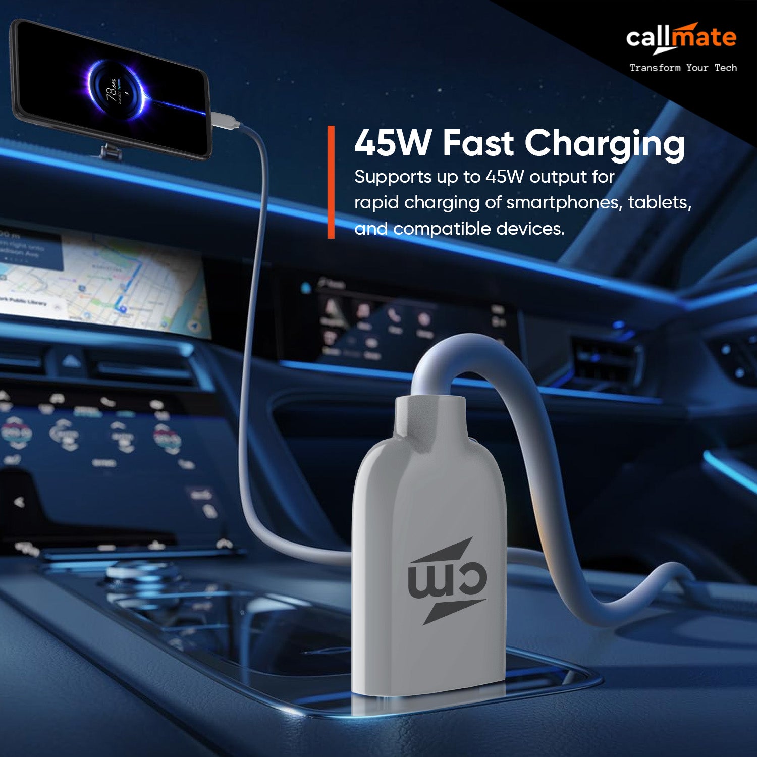 45W Type-C Cable (Grey)