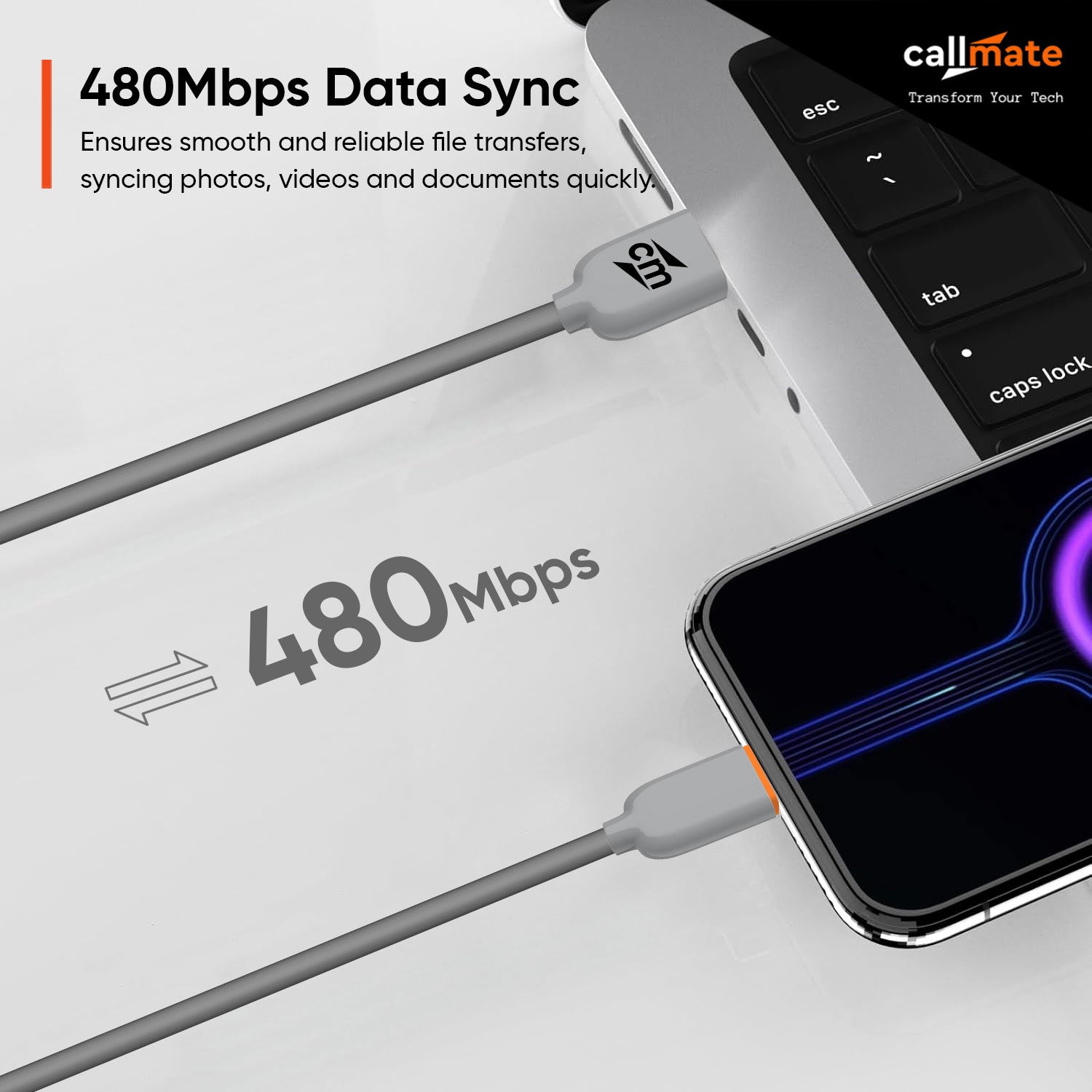 45W Type-C Cable (Grey)