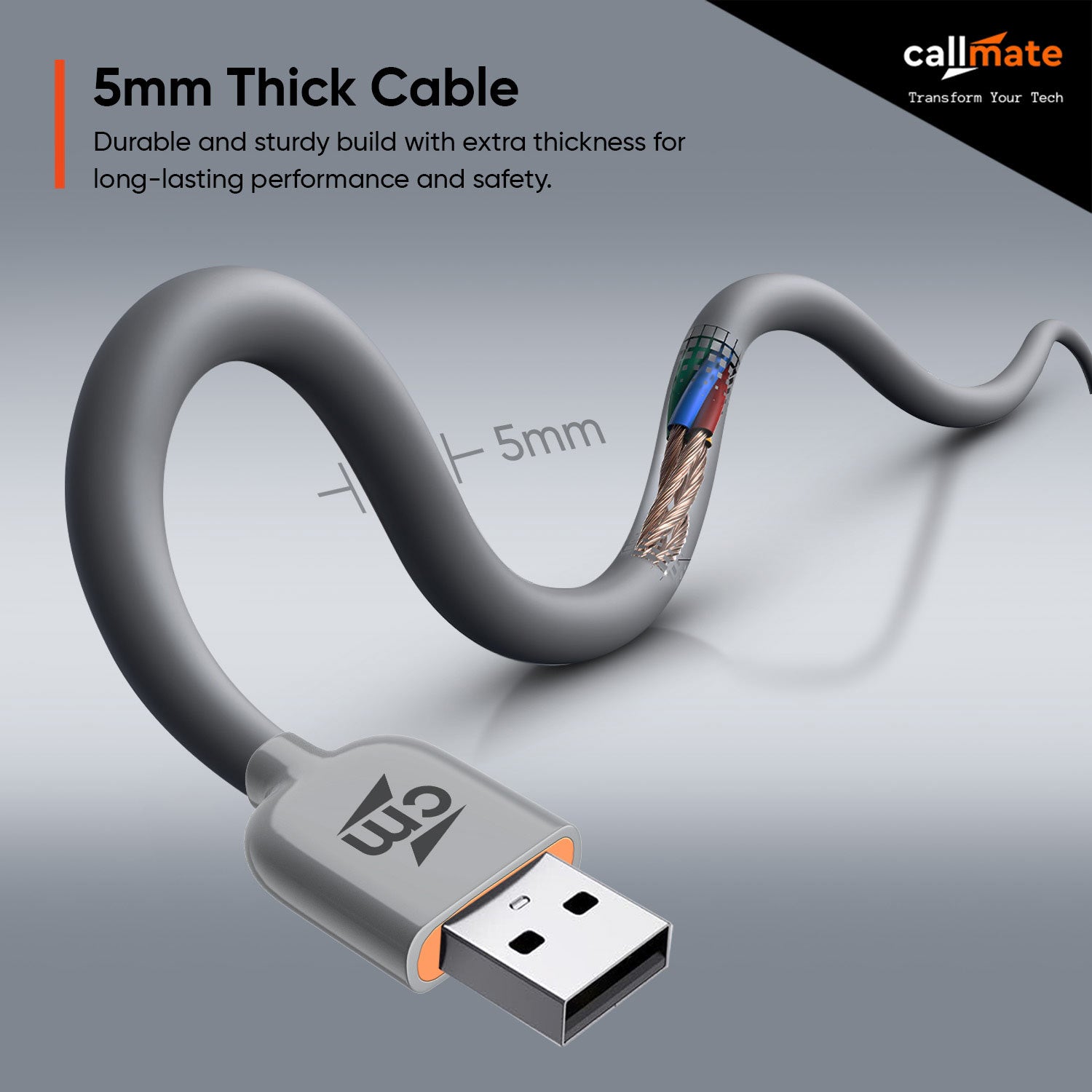 45W Type-C Cable (Grey)