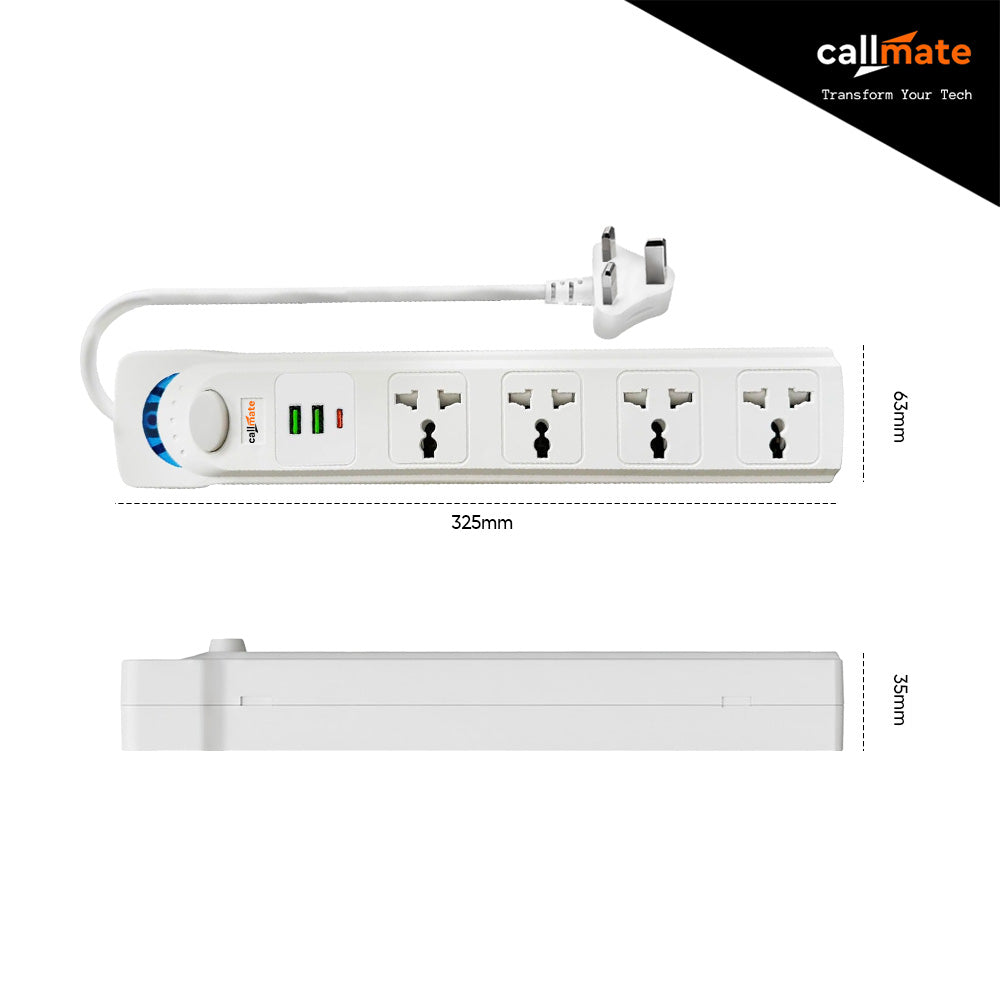 BT-5205-3 4 Socket 2 USB Extension board