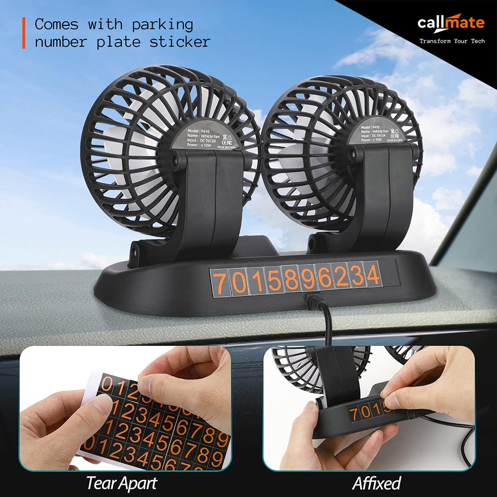 USB Car Fan (Double Headed)