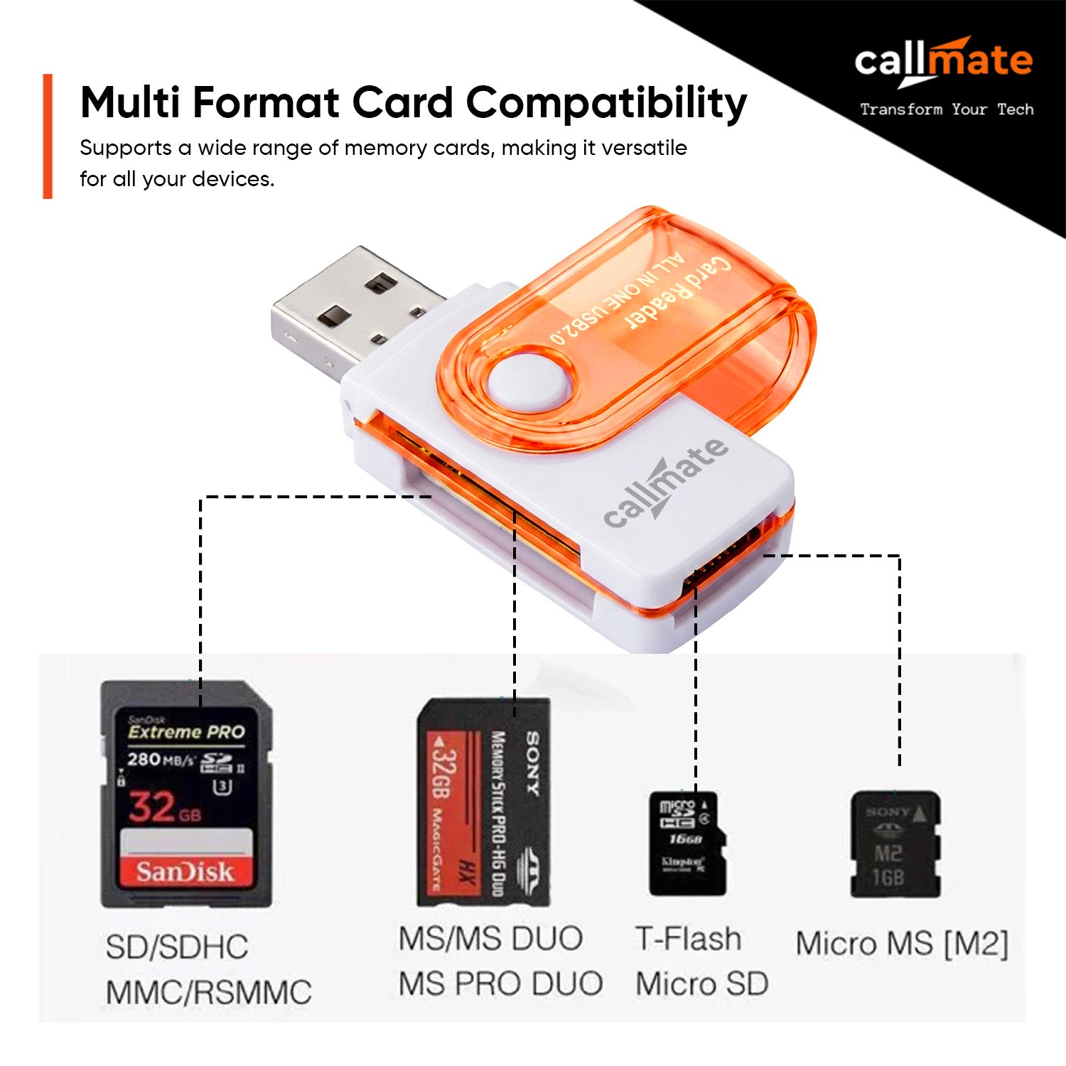 4 in 1 Card Reader (Assorted)
