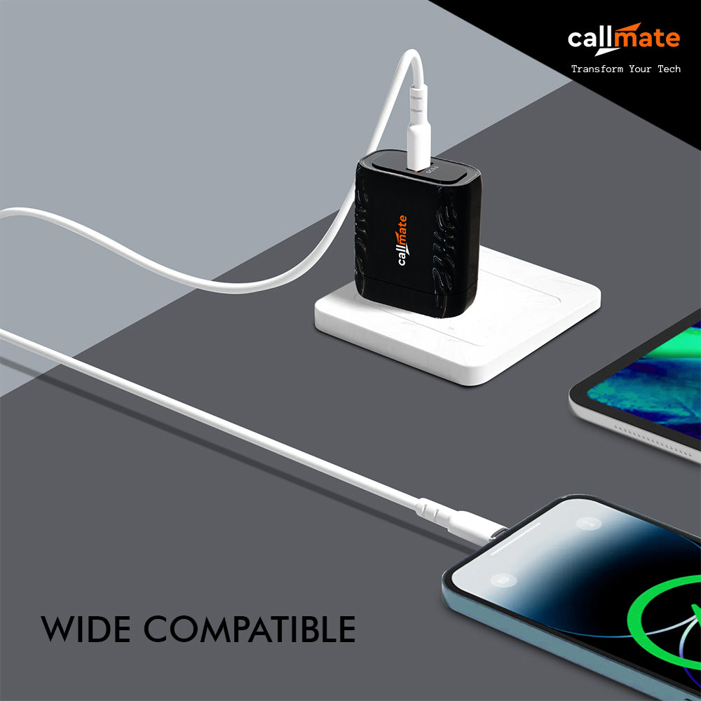 Callmate CT 21 QC Wall Charger With 3-In-1 Cable