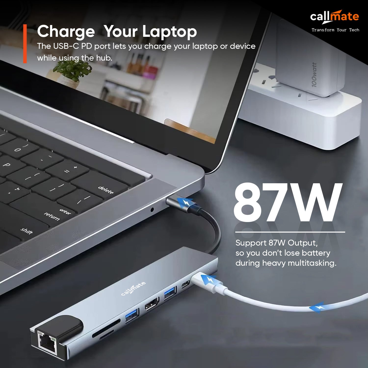 8 in 1 HUB (Type-C to HDTV)