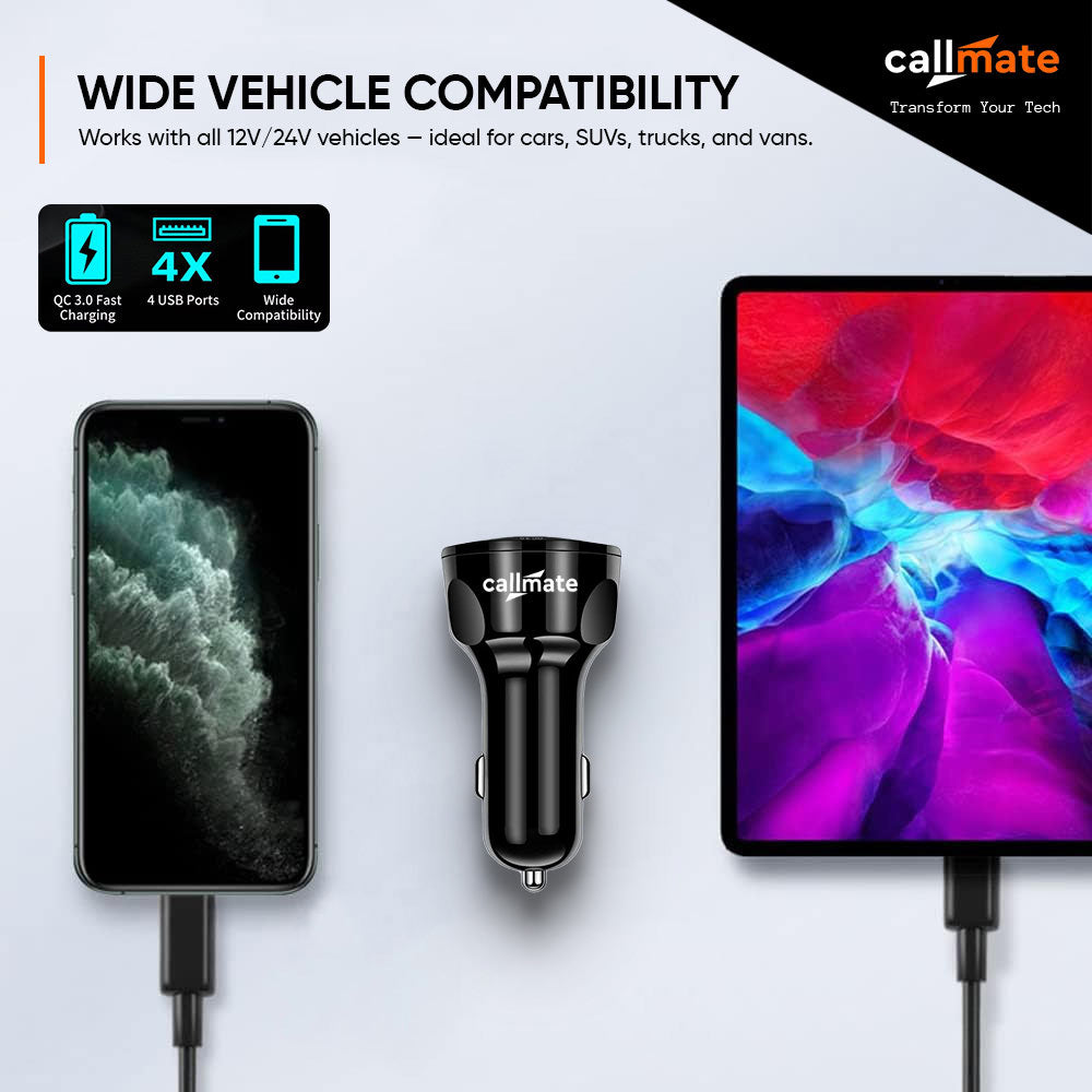 BK358: Dual USB-A & Dual USB-C Car Charger (35W)