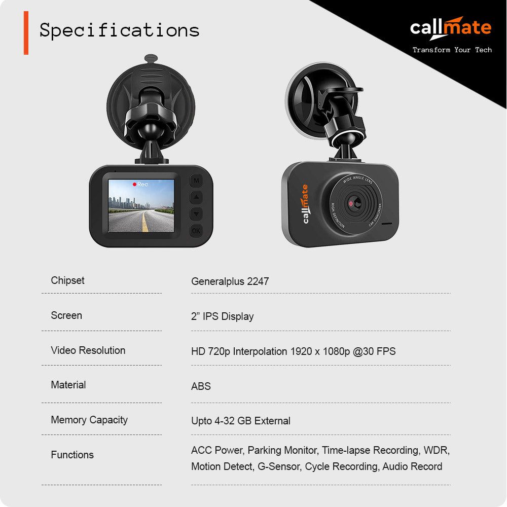 Roadrunner : Car Dashboard Camera Full HD quality