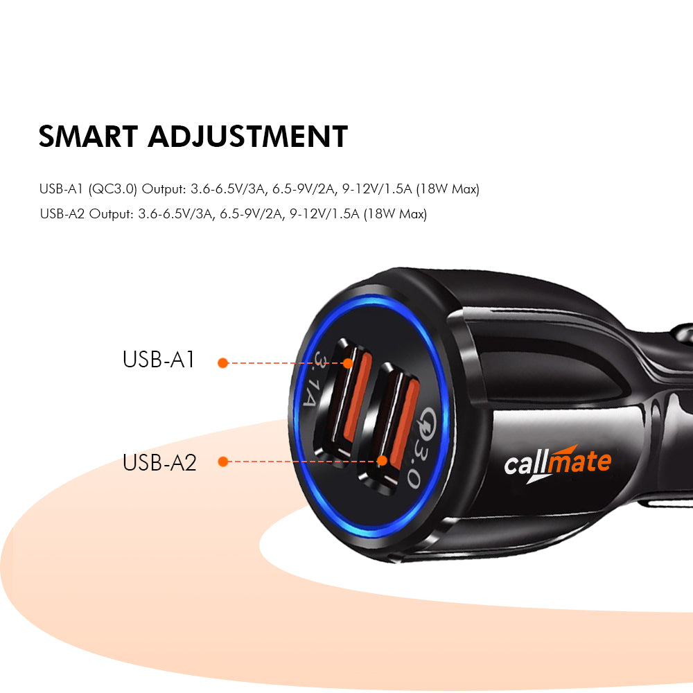 Callmate CT54 Dual Port Car Charger (Free Cable)