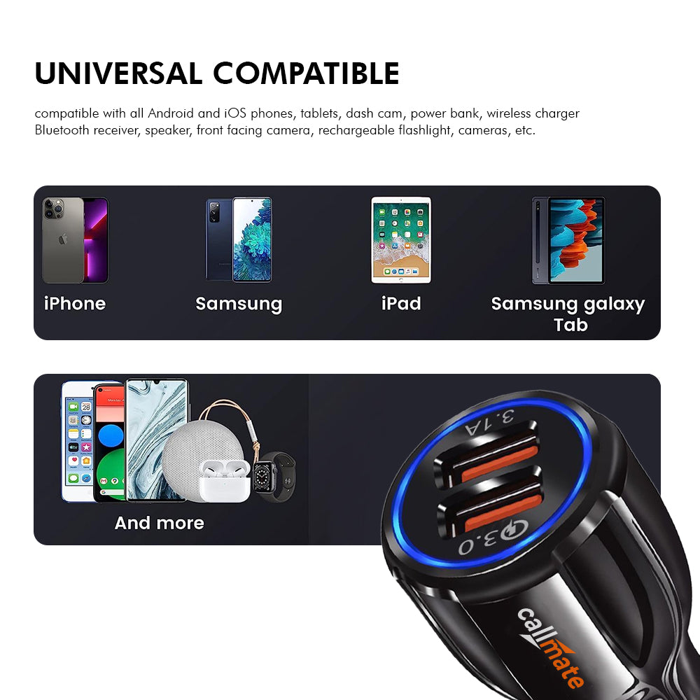 Callmate CT54 Dual Port Car Charger (Free Cable)