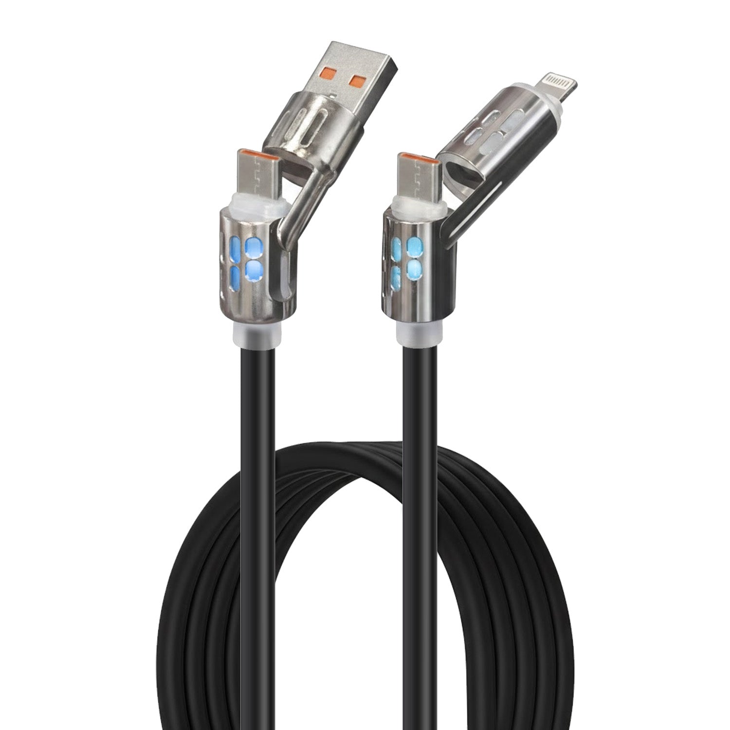 4 in 1 Metal Cable (65W, 1 Meter) (Lightning Connector)