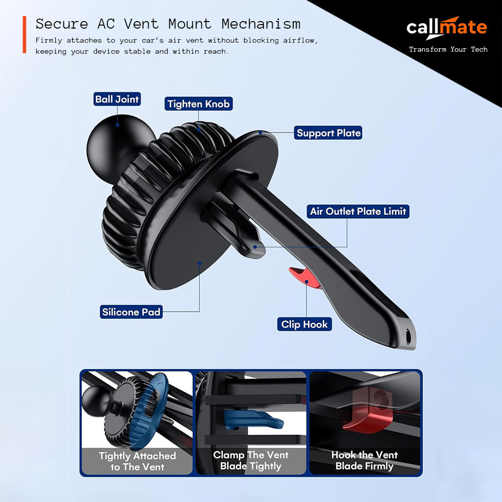 S6C2: Car Mobile Holder for AC Vent