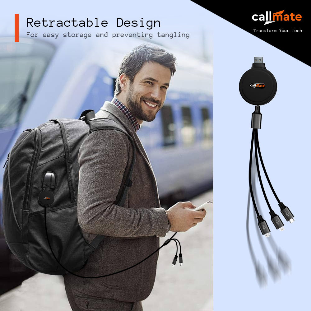 Tricord: 3 in 1 Retractable Charging Cable